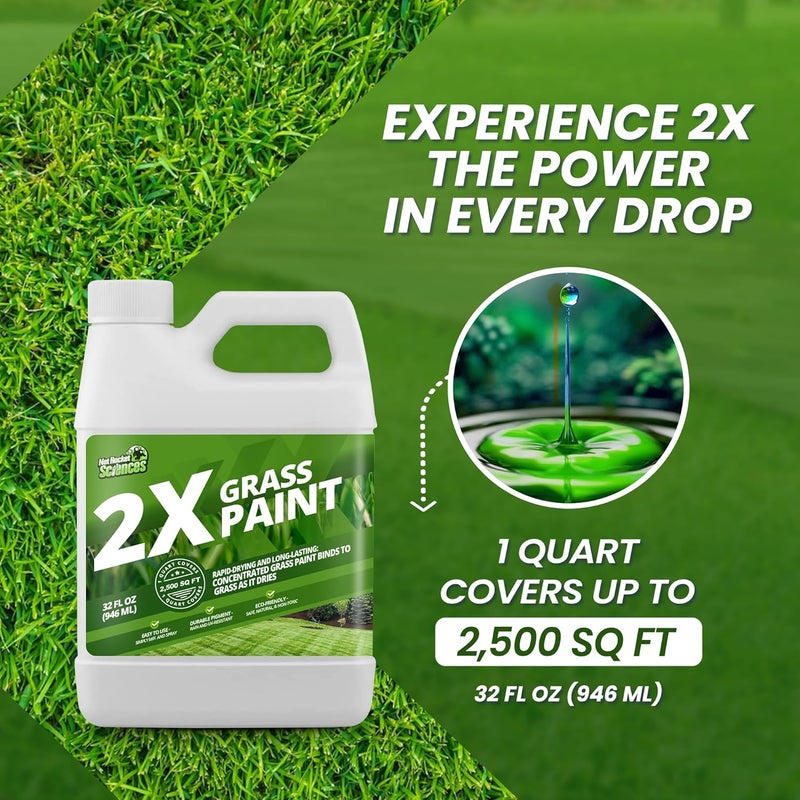Not Rocket Sciences 32oz 2X Green Grass Paint for Lawn, Ideal Turf Paint & Green Lawn Spray to Renew Discolored Lawns, Concentrated Grass Dye, Premium Colorant for Vibrant and Lush Greener Lawns - Image 4